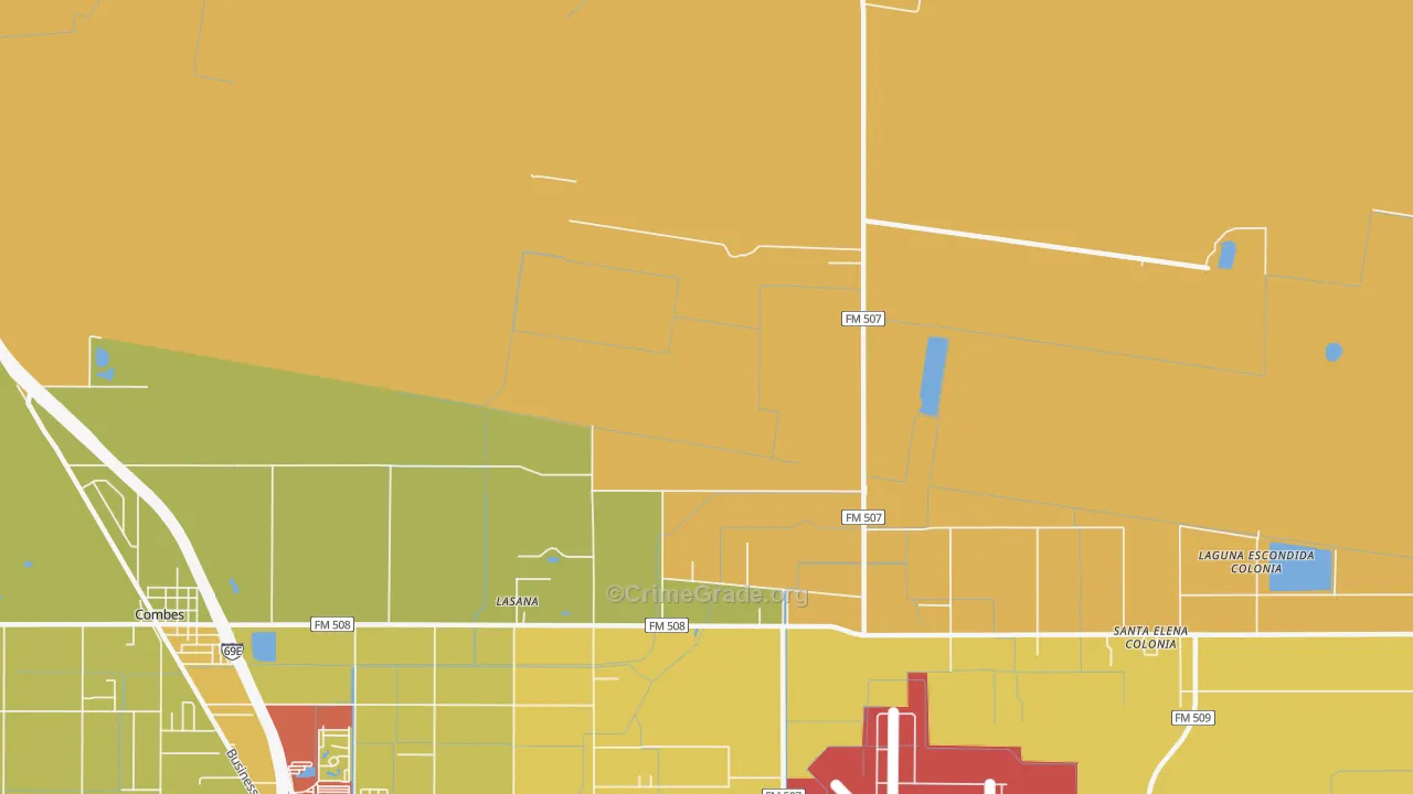 Stuart Place, TX Map of Drug-Related Crime Rates