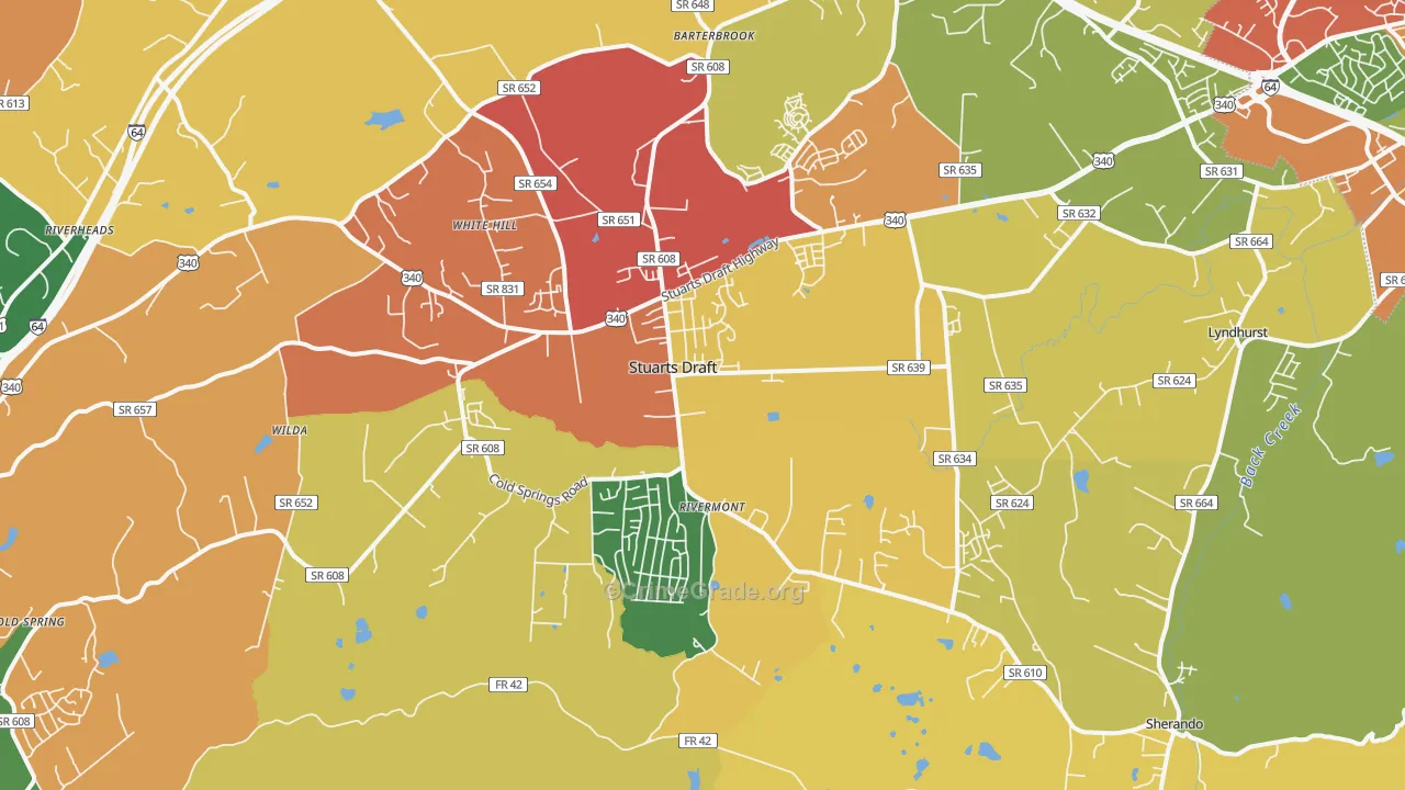 Stuarts Draft, VA Map of Drug-Related Crime Rates