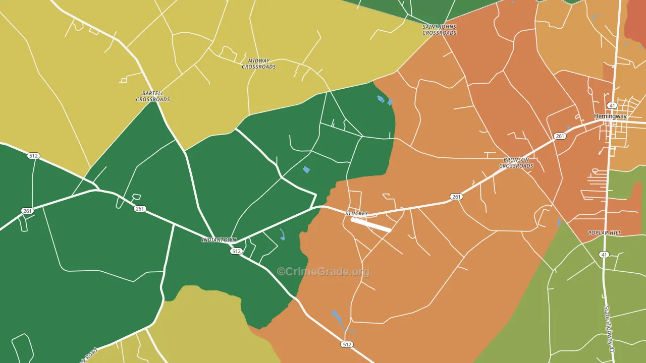 Stuckey, SC Map of Drug-Related Crime Rates
