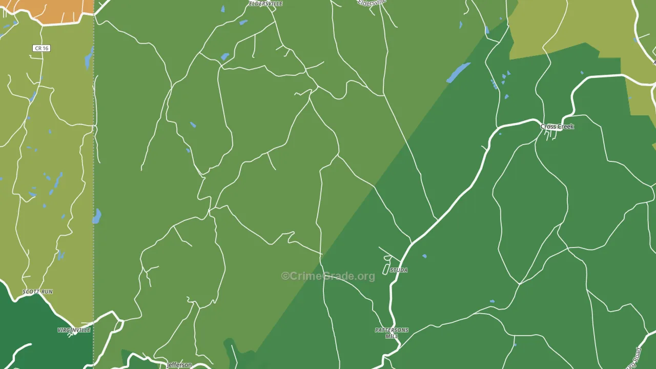 Studa, PA Map of Drug-Related Crime Rates
