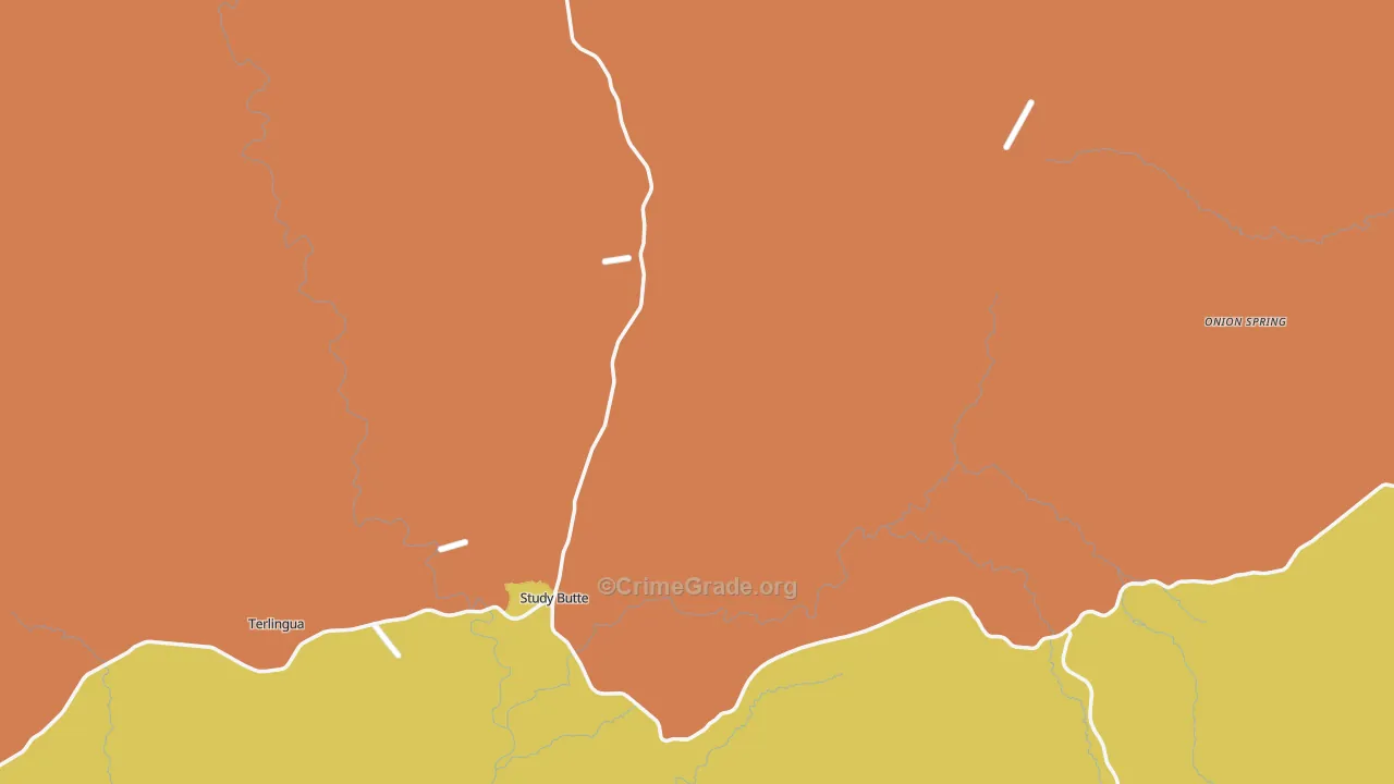 Study Butte, TX Map of Drug-Related Crime Rates