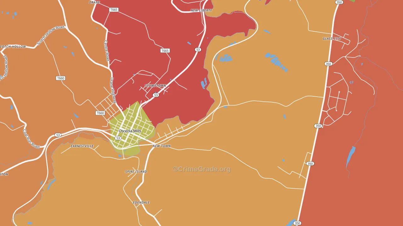 Stumptown, PA Map of Drug-Related Crime Rates