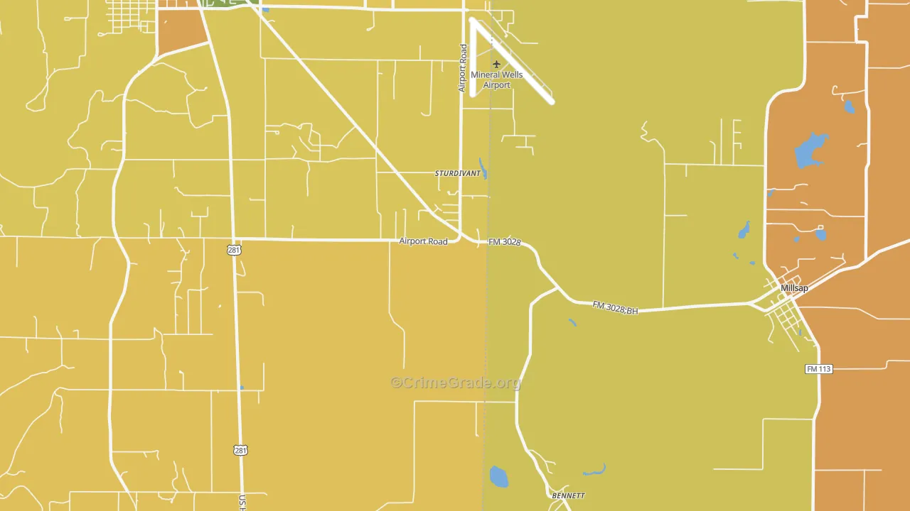 Sturdivant, TX Map of Drug-Related Crime Rates