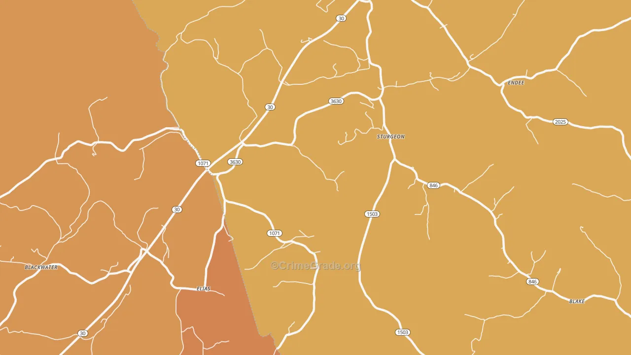 Sturgeon, KY Map of Drug-Related Crime Rates