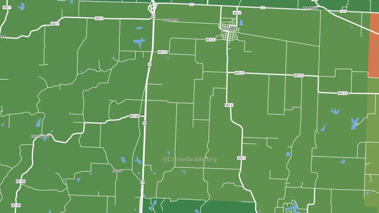 Sturgeon, MO Map of Drug-Related Crime Rates