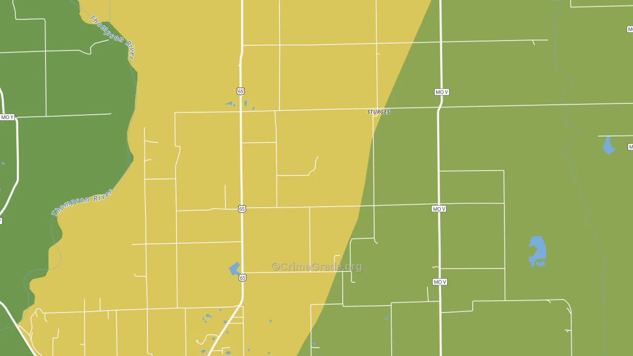 Sturges, MO Map of Drug-Related Crime Rates
