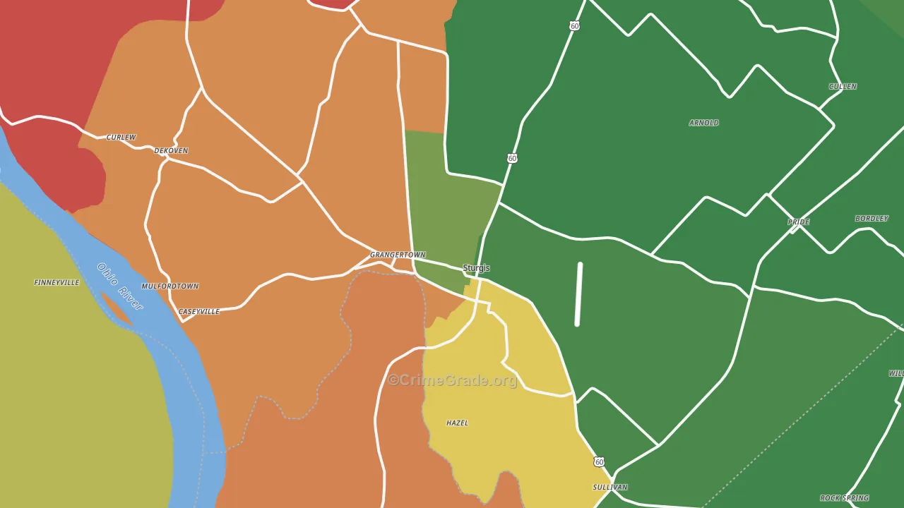Sturgis, KY Map of Drug-Related Crime Rates