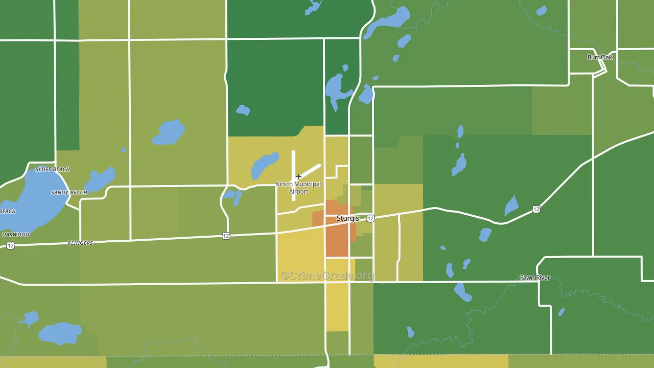 Sturgis, MI Map of Drug-Related Crime Rates