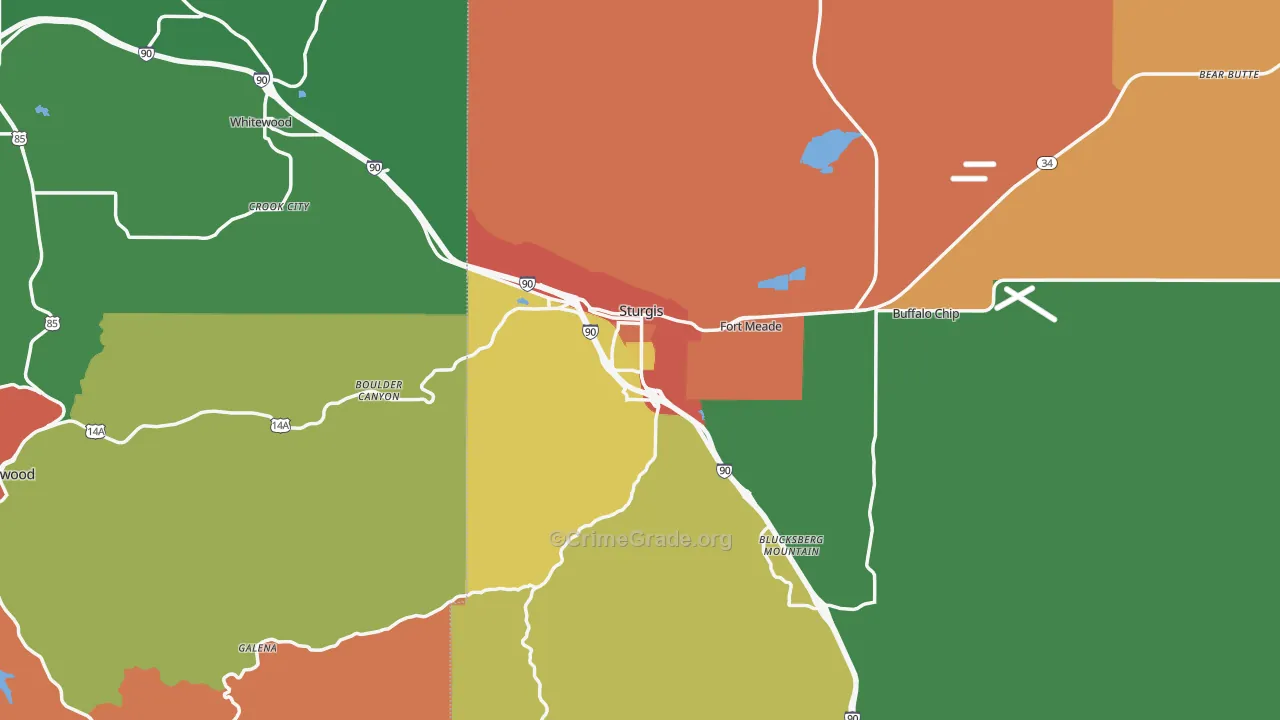 Sturgis, SD Map of Drug-Related Crime Rates