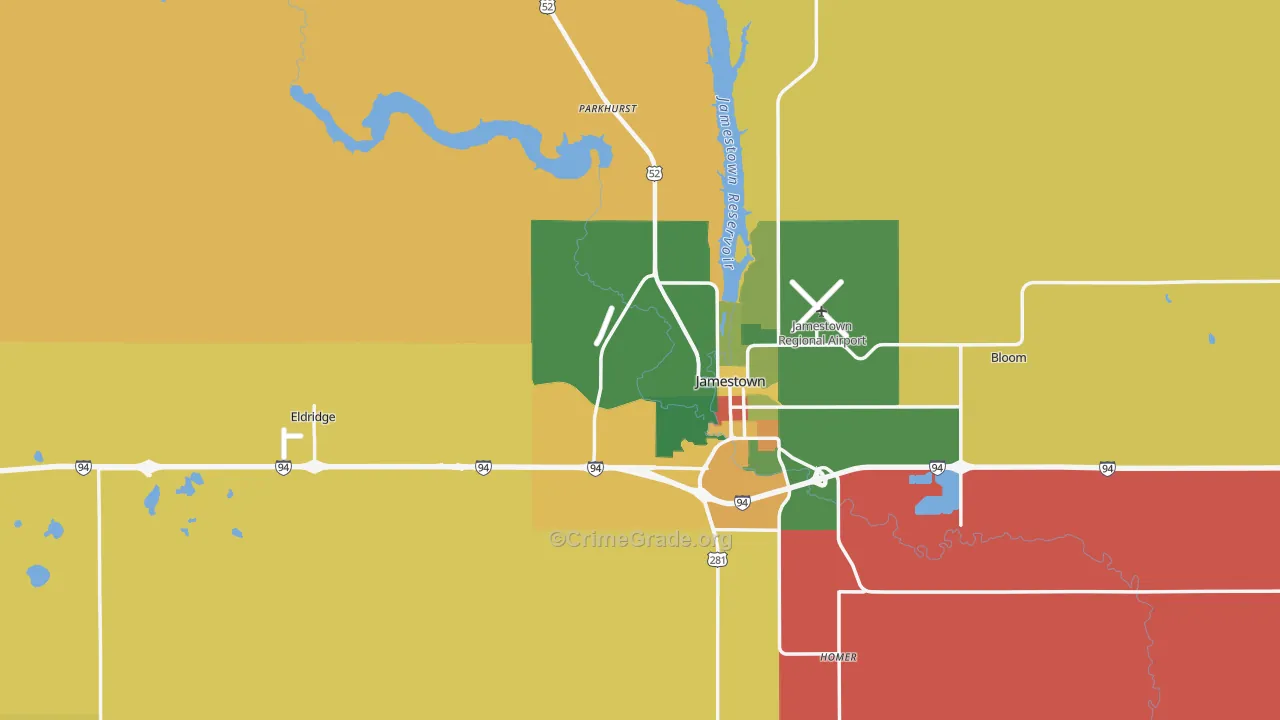 Stutsman County, ND Map of Drug-Related Crime Rates