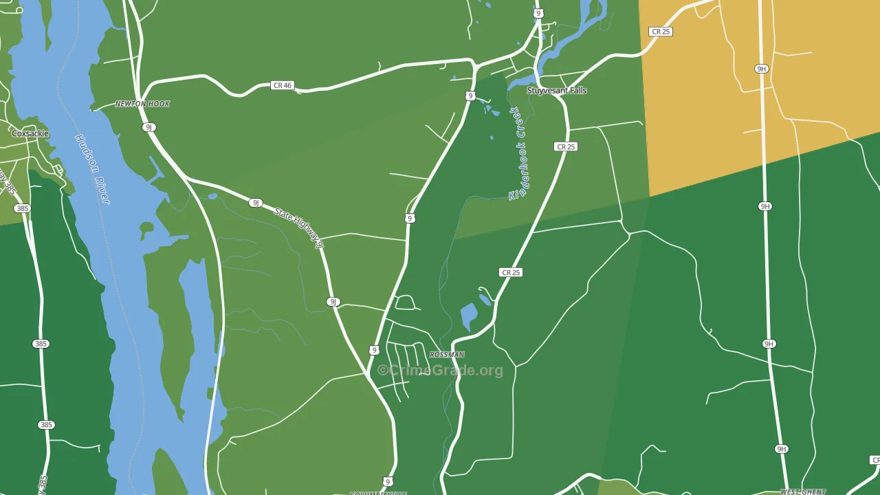 Stuyvesant Falls, NY Map of Drug-Related Crime Rates