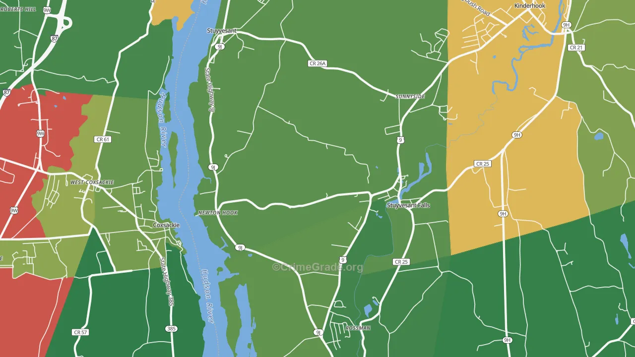Stuyvesant, NY Map of Drug-Related Crime Rates