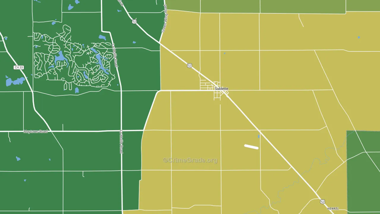Sublette, IL Map of Drug-Related Crime Rates