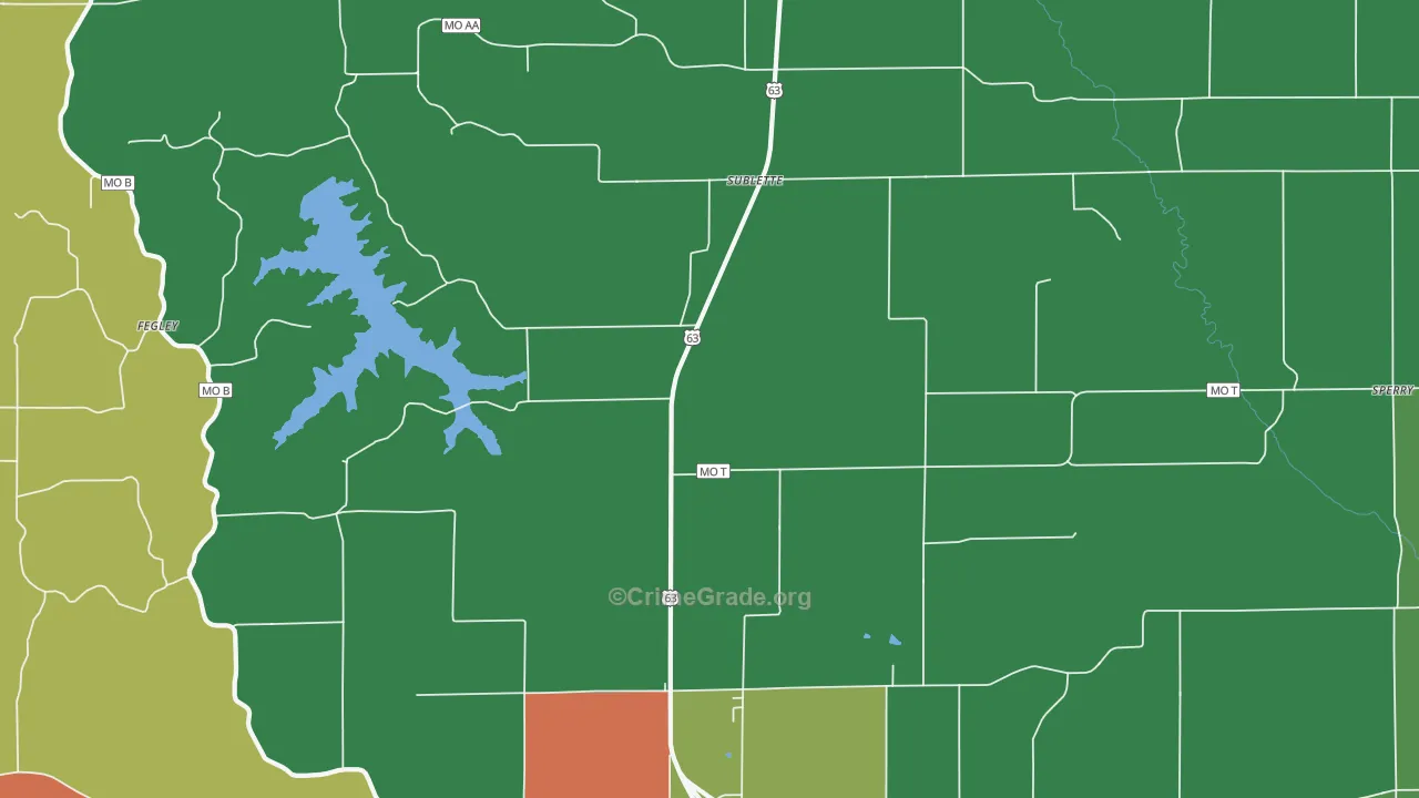 Sublette, MO Map of Drug-Related Crime Rates