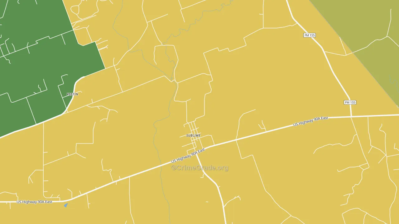 Sublime, TX Map of Drug-Related Crime Rates