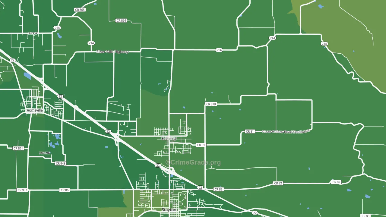 Sublimity, OR Map of Drug-Related Crime Rates