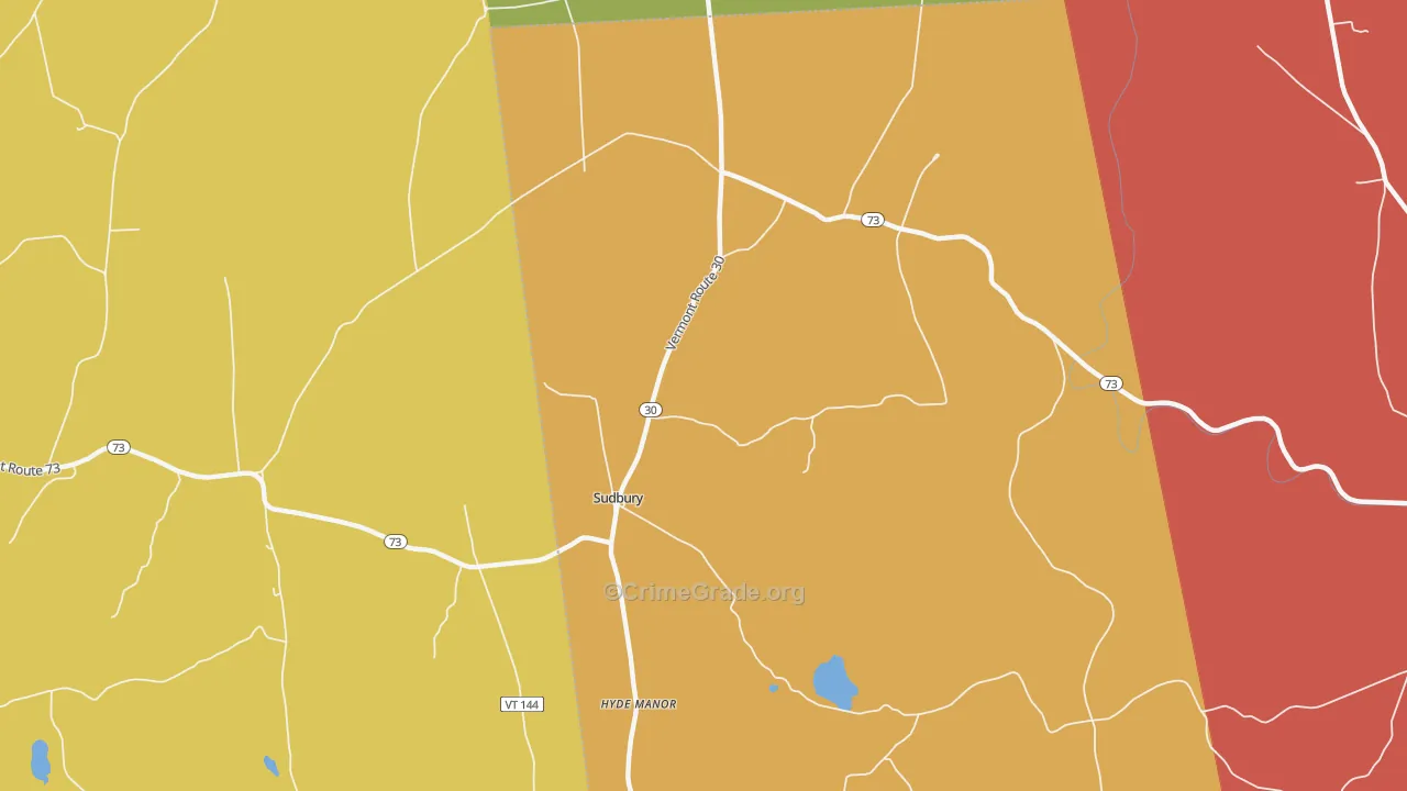 Sudbury, VT Map of Drug-Related Crime Rates