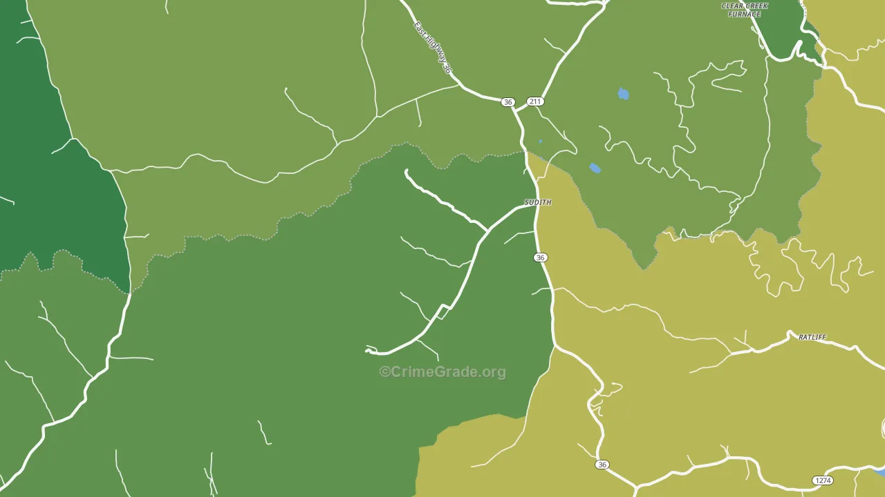 Sudith, KY Map of Drug-Related Crime Rates