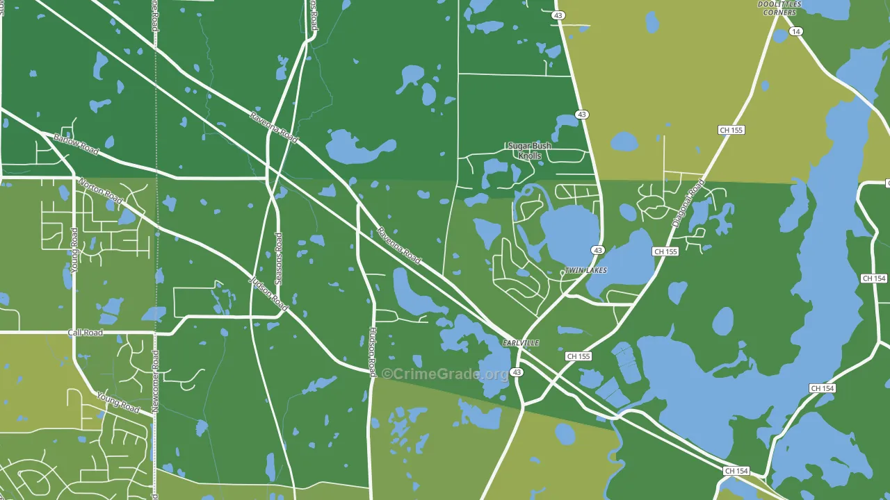 Sugar Bush Knolls, OH Map of Drug-Related Crime Rates