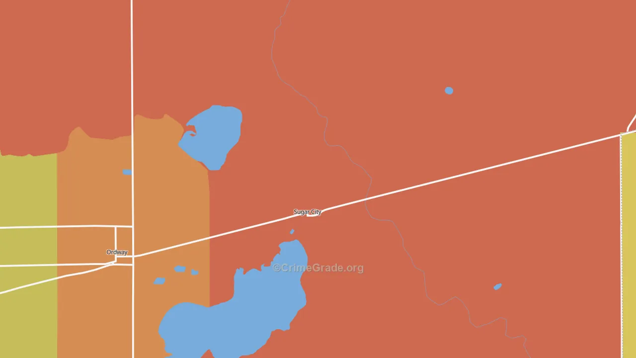 Sugar City, CO Map of Drug-Related Crime Rates