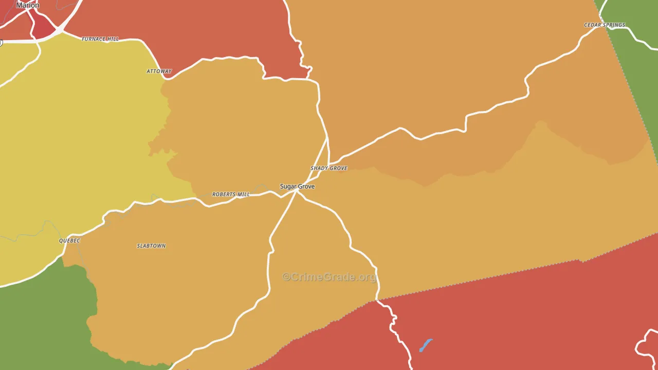 Sugar Grove, VA Map of Drug-Related Crime Rates