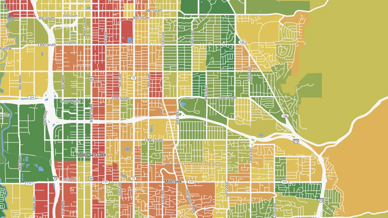Sugar House, Salt Lake City, UT Map of Drug-Related Crime Rates