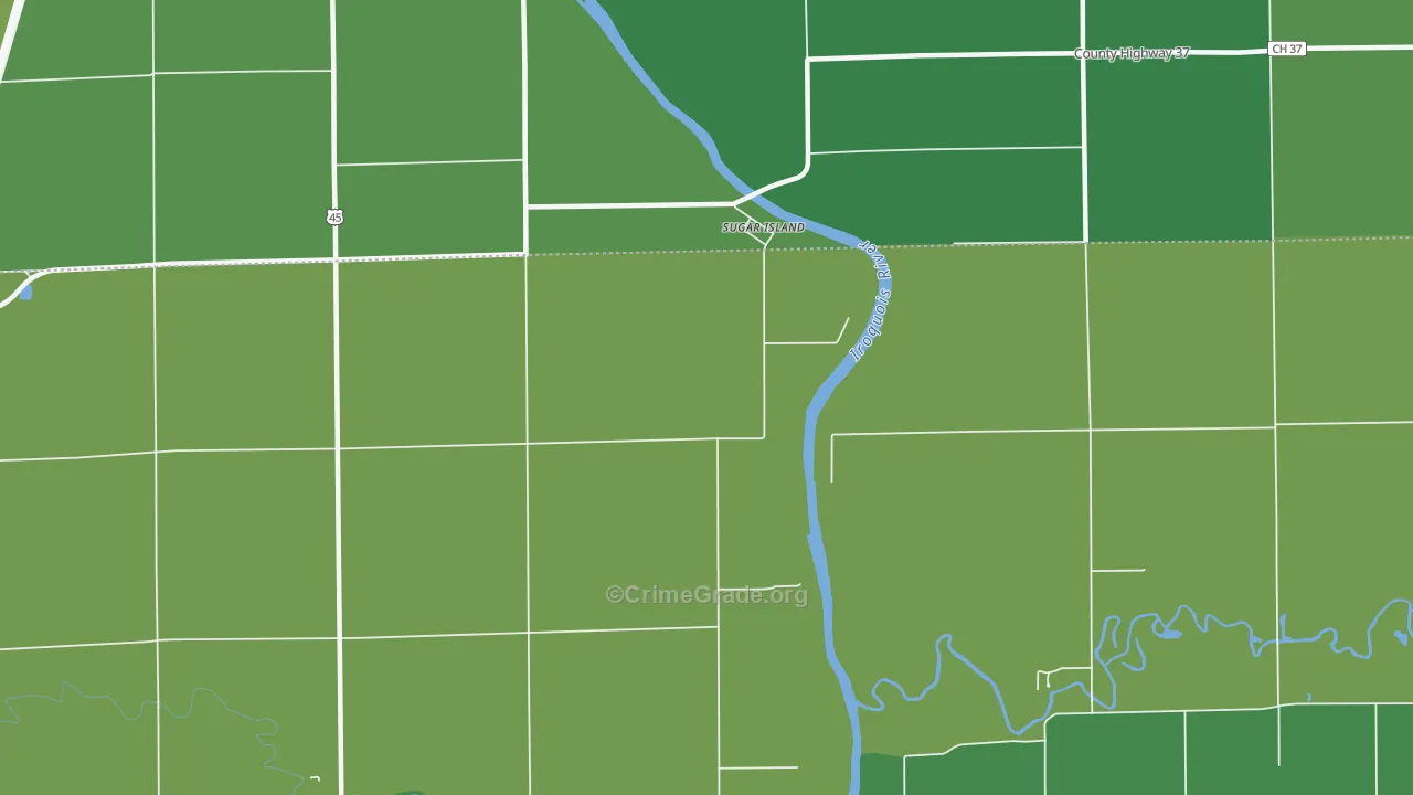 Sugar Island, IL Map of Drug-Related Crime Rates