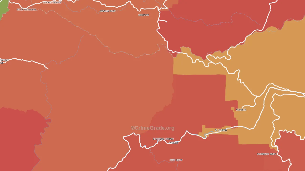 Sugar Pine, CA Map of Drug-Related Crime Rates