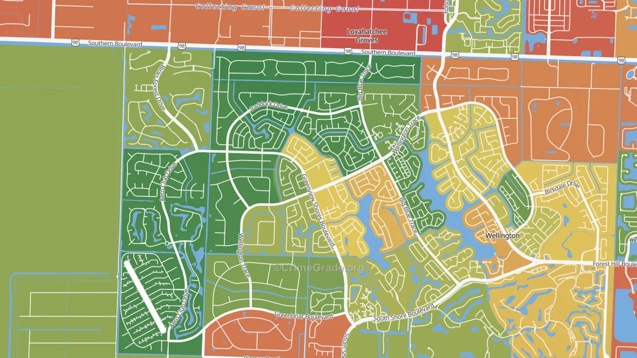 Sugar Pond Manor of Wellington, Wellington, FL Map of Drug-Related Crime Rates