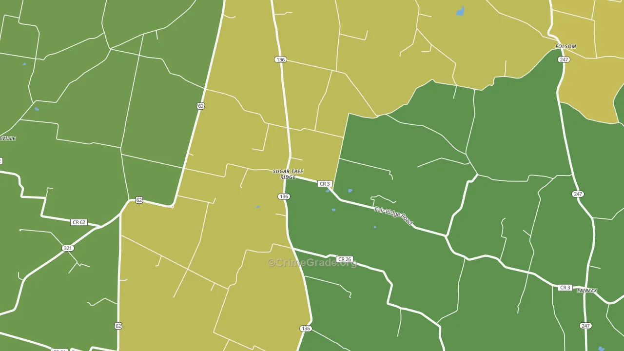 Sugar Tree Ridge, OH Map of Drug-Related Crime Rates