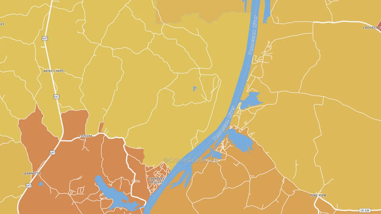 Sugar Tree, TN Map of Drug-Related Crime Rates