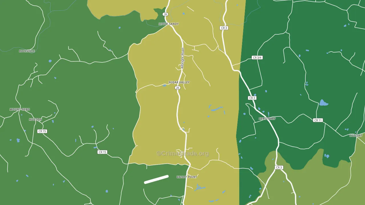 Sugar Valley, WV Map of Drug-Related Crime Rates