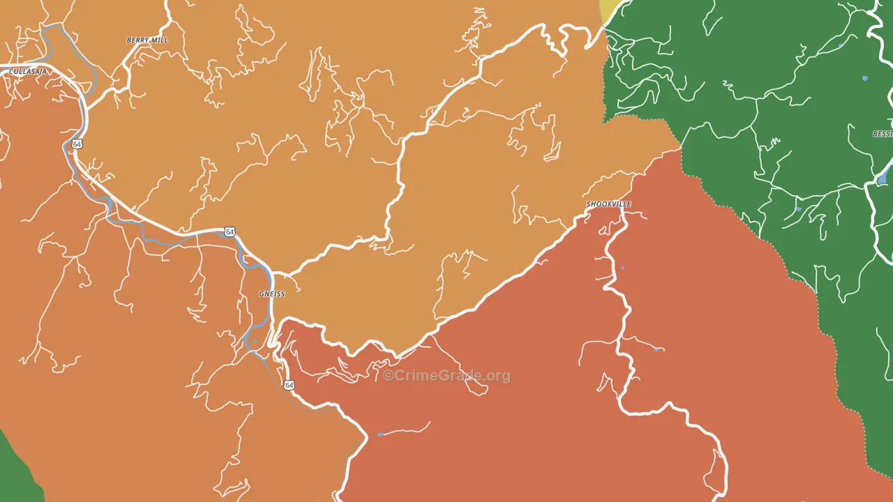 Sugarfork, NC Map of Drug-Related Crime Rates