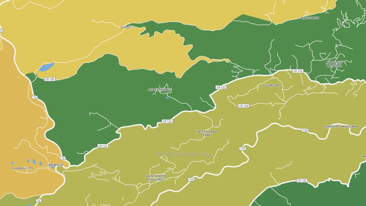 Sugarloaf, CO Map of Drug-Related Crime Rates