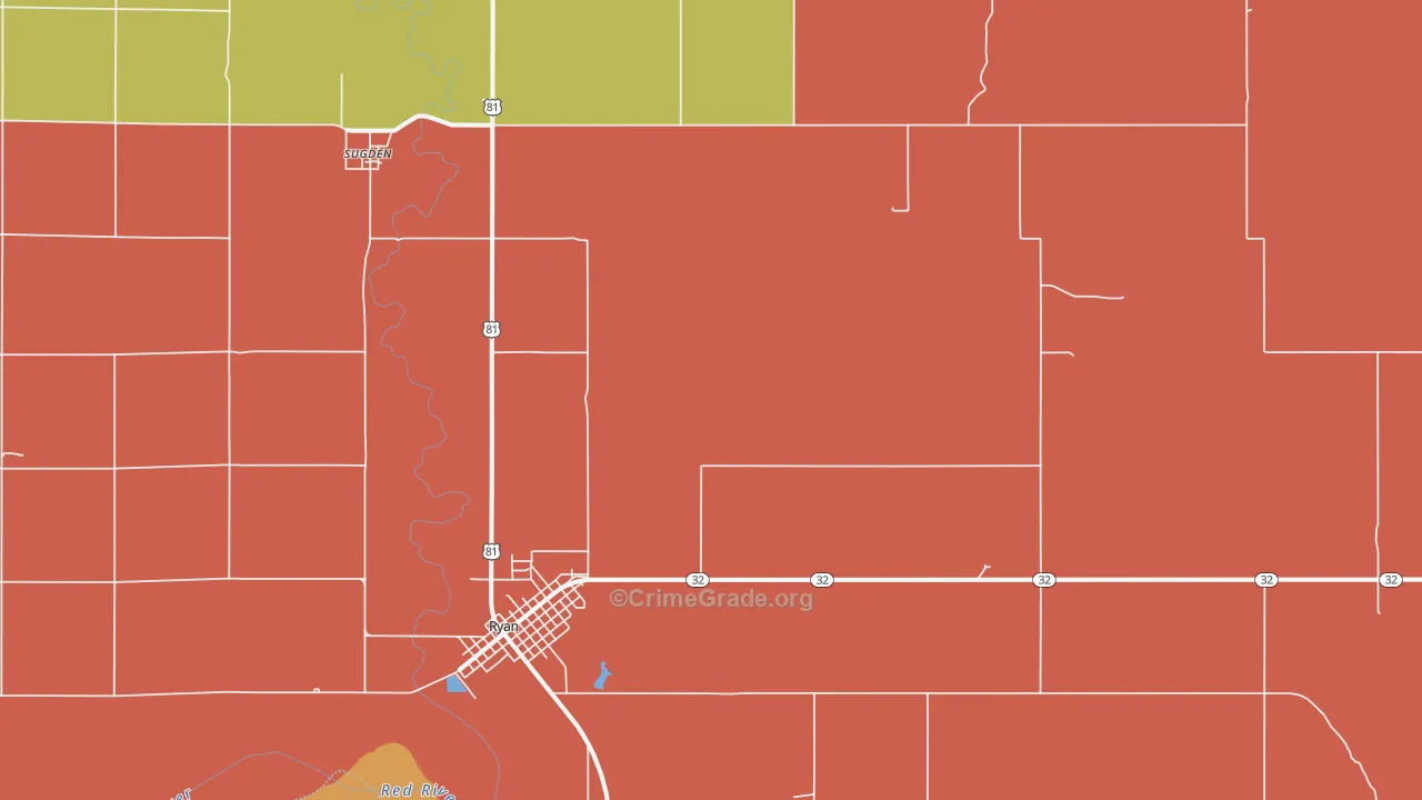 Sugden, OK Map of Drug-Related Crime Rates