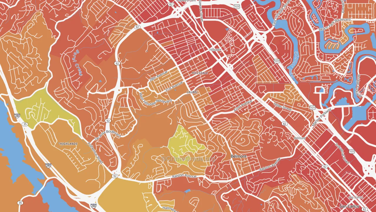 Sugerloaf, San Mateo, CA Map of Drug-Related Crime Rates