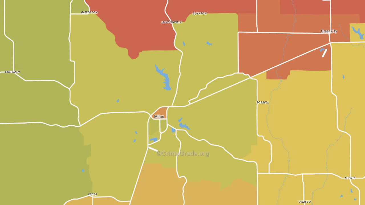 Sullivan County, MO Map of Drug-Related Crime Rates