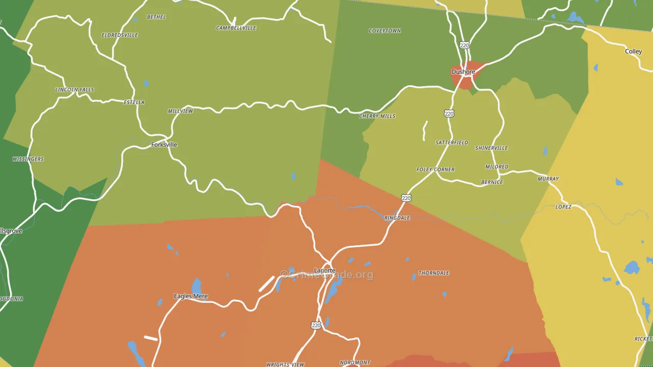 Sullivan County, PA Map of Drug-Related Crime Rates