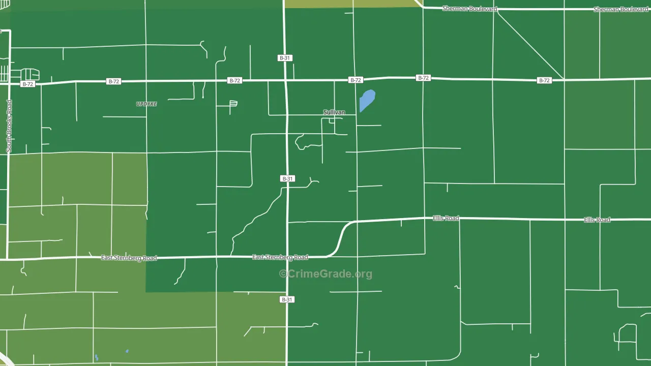 Sullivan, MI Map of Drug-Related Crime Rates
