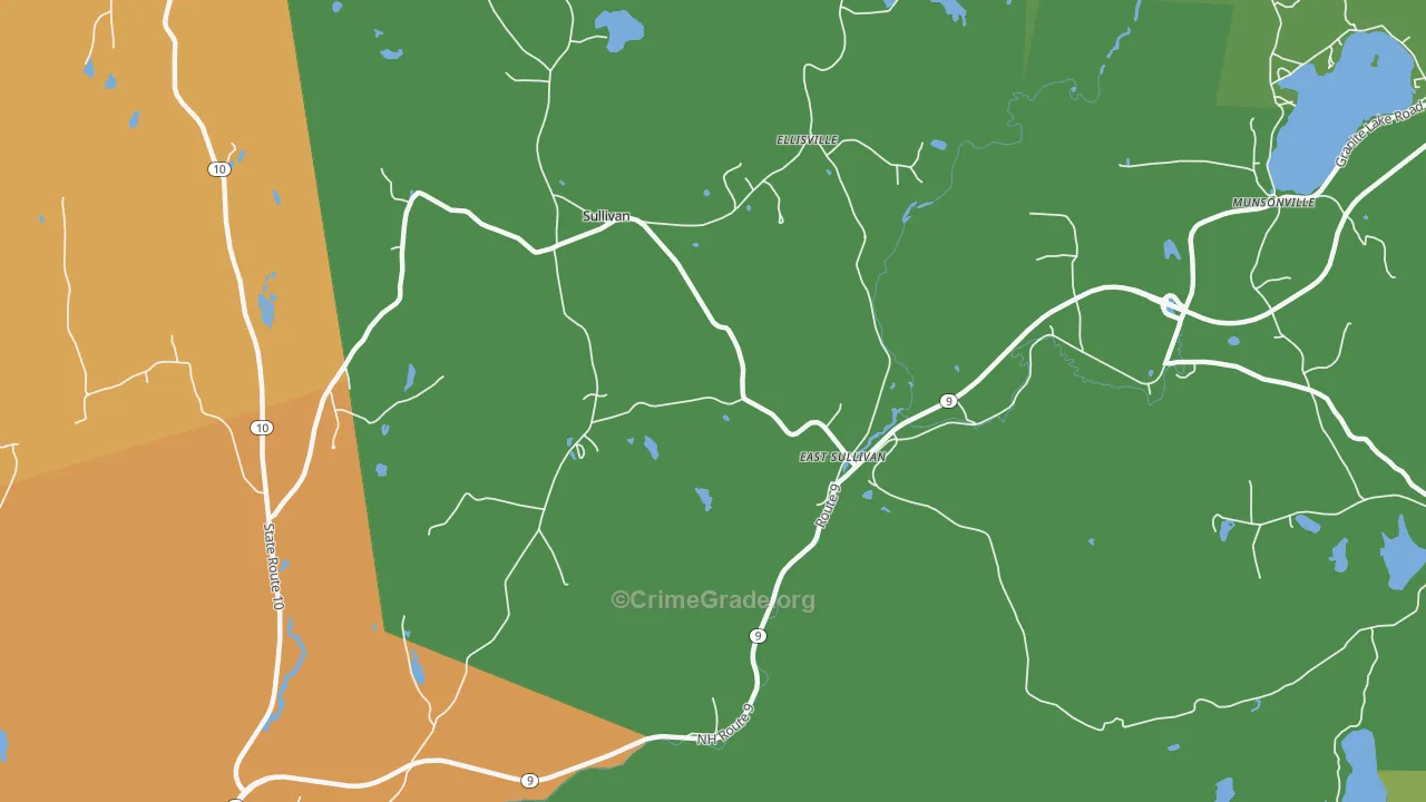 Sullivan, NH Map of Drug-Related Crime Rates