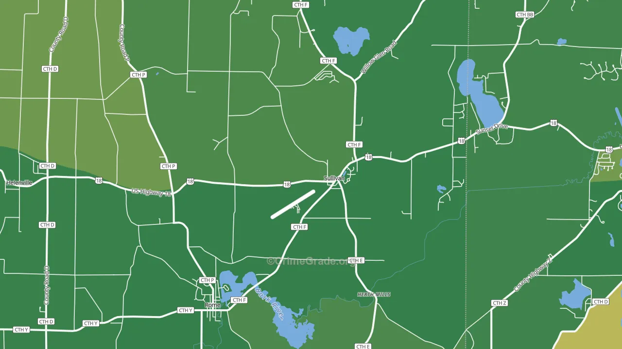 Sullivan, WI Map of Drug-Related Crime Rates