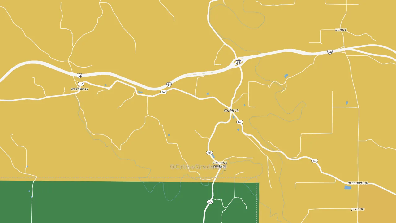 Sulphur, IN Map of Drug-Related Crime Rates