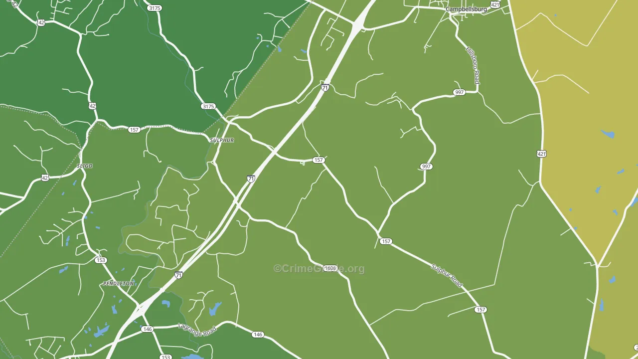 Sulphur, KY Map of Drug-Related Crime Rates