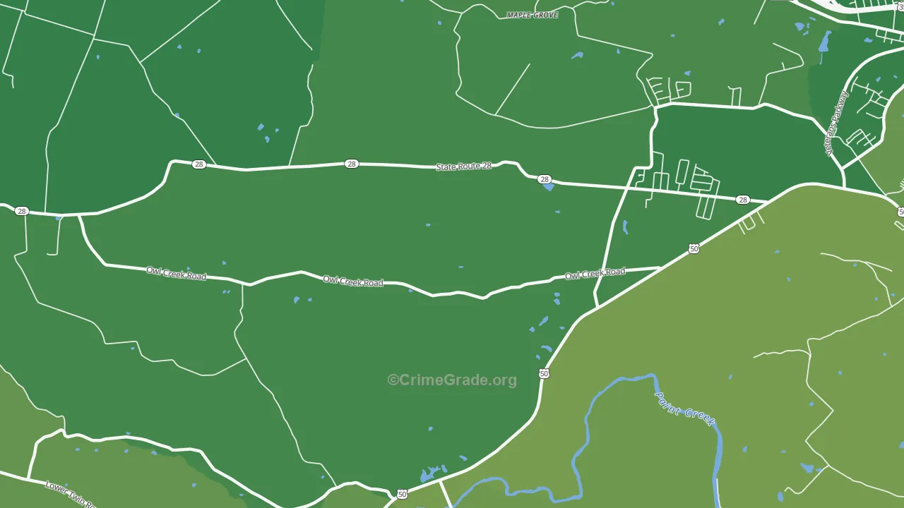 Sulphur Lick, OH Map of Drug-Related Crime Rates