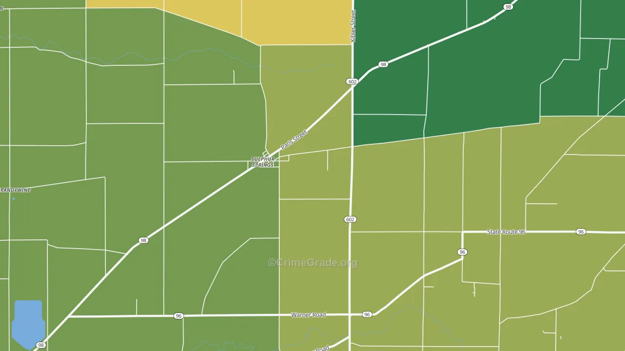 Sulphur Springs, OH Map of Drug-Related Crime Rates