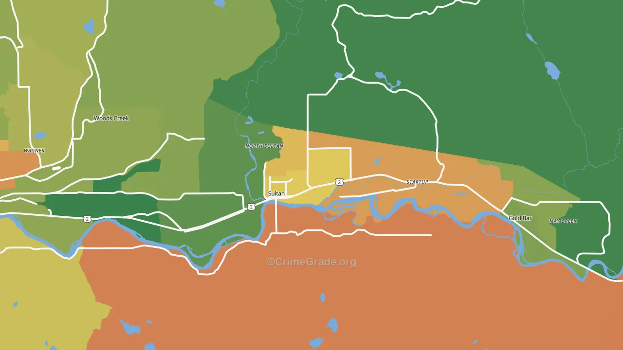 Sultan, WA Map of Drug-Related Crime Rates