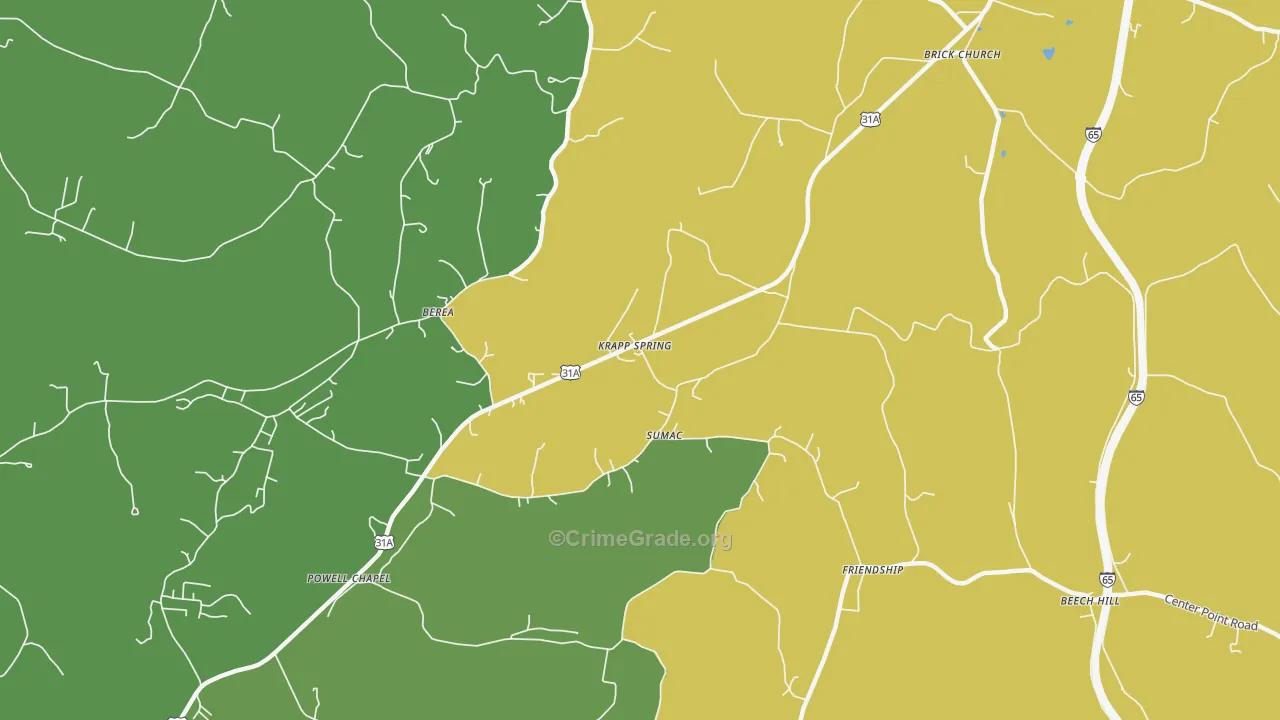 Sumac, TN Map of Drug-Related Crime Rates