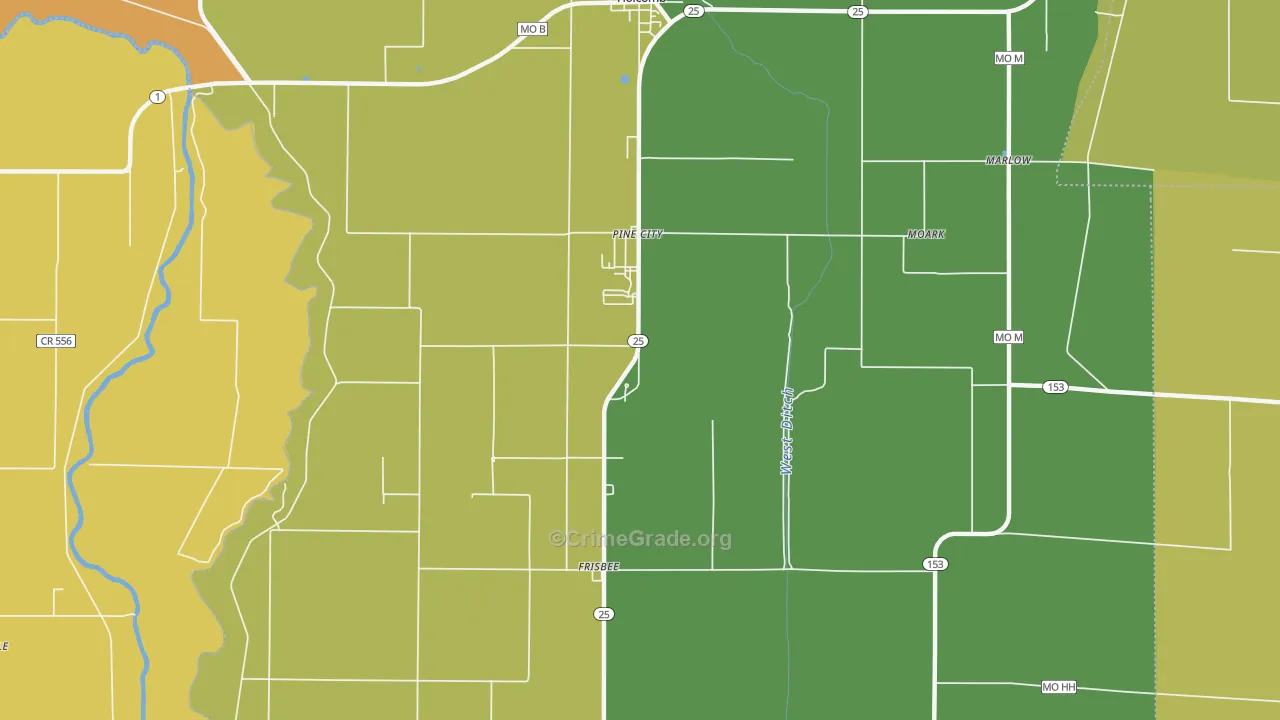 Sumach, MO Map of Drug-Related Crime Rates