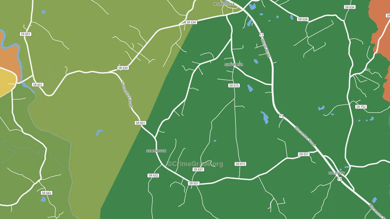 Sumerduck, VA Map of Drug-Related Crime Rates