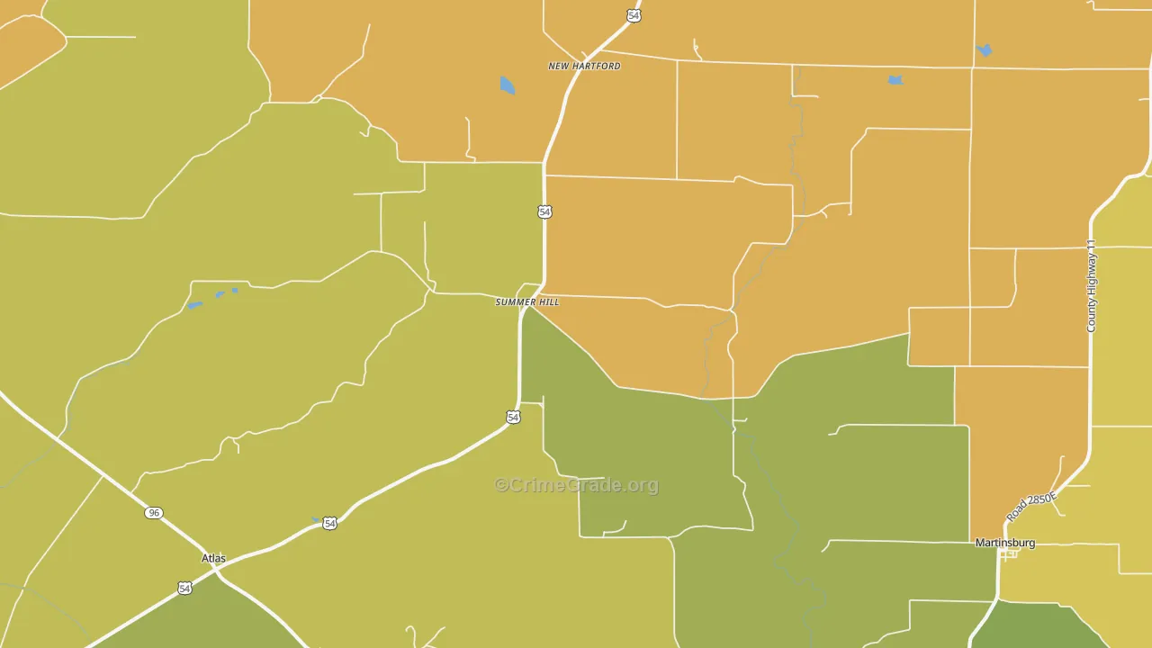 Summer Hill, IL Map of Drug-Related Crime Rates